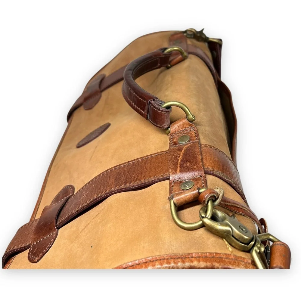 VTG Timberland Briefcase Men Tan Leathe USA Made Gorpcore Messenger Bag Heritage
